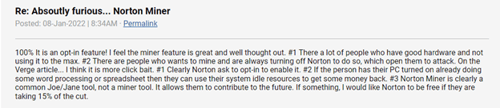 Norton Cryptocurrency Forum