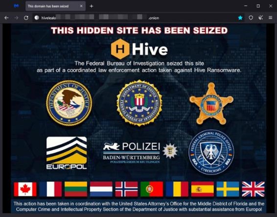 HIVE Domain Seized by Law Enforcement