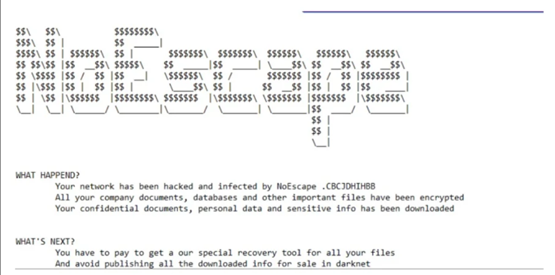 NoEscape Ransom Note