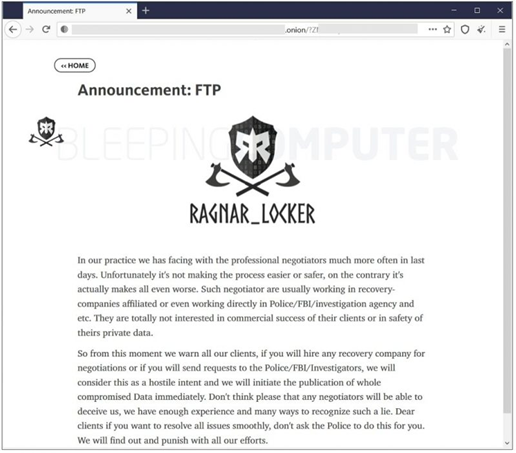 Ragnar Locker's Warning
