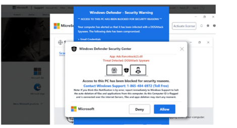 Pop-Up Phishing Example