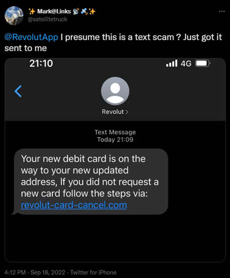 Tweet to Revolut