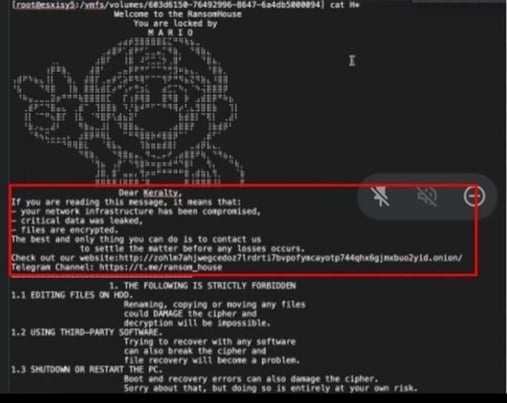 RansomHouse Note for Keralty After Stealing Data