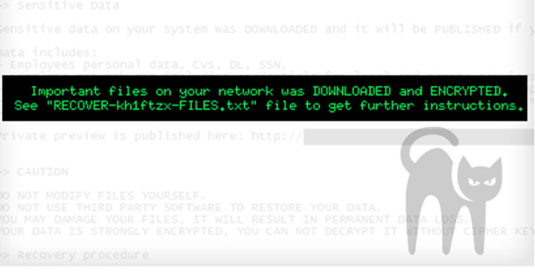 BlackCat Ransomware Encryption Alert